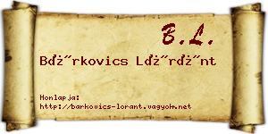 Bárkovics Lóránt névjegykártya
